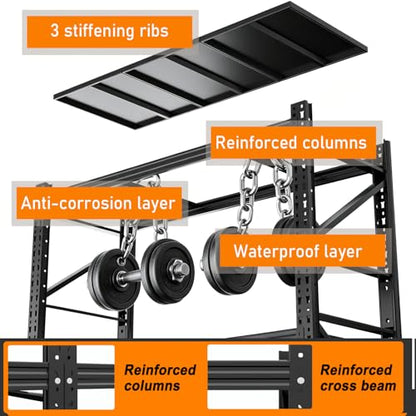 Heavy Duty Garage Shelving 73" H 3000LBS Load Capacity - size: 73"H*31"W*13.8"D