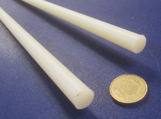 Natural Nylon Extruded Round Rod .500" (1/2") x 5 Ft Length 4 pcs 20 Ft