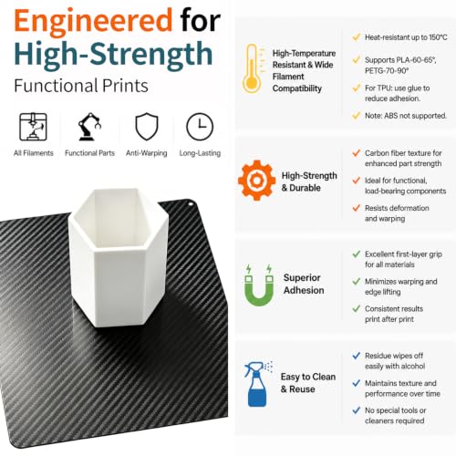 SPARKX i7 Build Plate Double Sided Smooth PET and Textured PEI Sheet - size: 267x301mm
