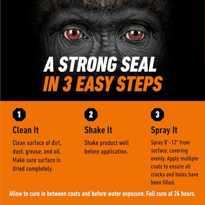 Gorilla Waterproofing Spray, White, 16 oz, 2-Pack, Flexible Sealant - color: White, size: 2 - Pack