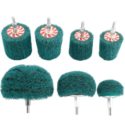7 PCS Non Woven Abrasive Buffing Polishing Wheels Drill Attachment Set
