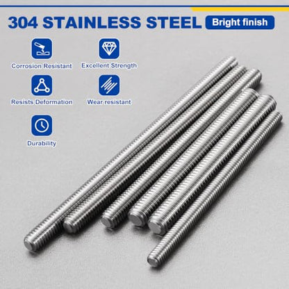 M5-0.8 Fully Threaded Rod 50mm Length Coarse Thread 10Pcs - size: M5‑0.8 50mm