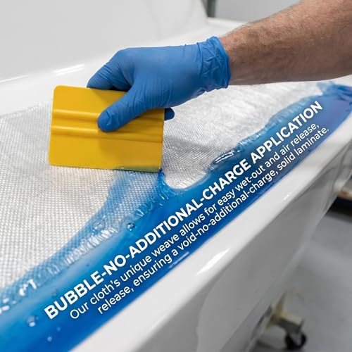 1708 Biaxial Fiberglass Cloth 35" x 10 ft | 17 oz Biaxial + 0.75 oz Mat | Ideal for Boat Repair, Auto Body, RV & Large Projects - size: 35" x 10ft