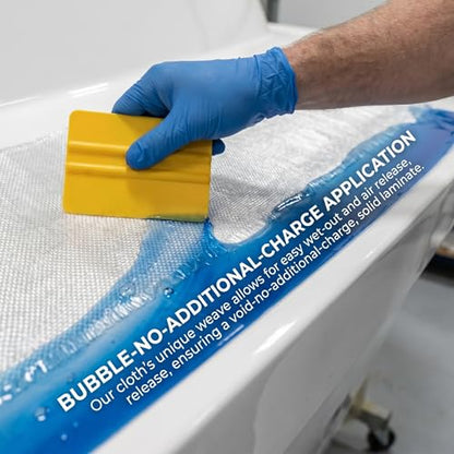 1708 Biaxial Fiberglass Cloth 35" x 10 ft | 17 oz Biaxial + 0.75 oz Mat | Ideal for Boat Repair, Auto Body, RV & Large Projects - size: 35" x 10ft