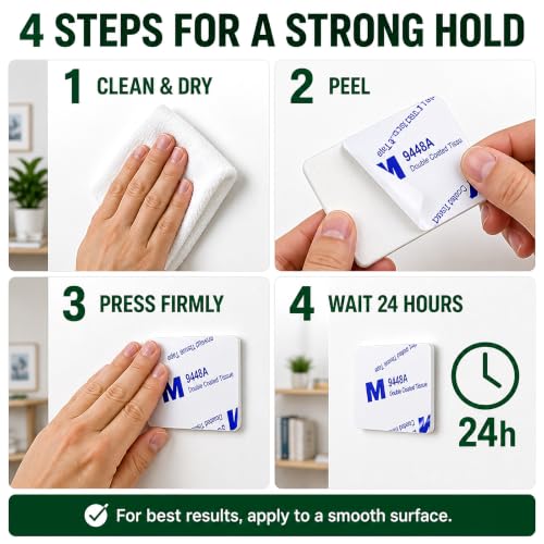 56Pcs Heavy Duty Double Sided Adhesive Pads, 3mm Thick White Foam Mounting Tape - Super Strong Waterproof for Walls, Pictures, Cars, Home & Office (Pre-Cut Rectangles) - color: Pack of 56 White