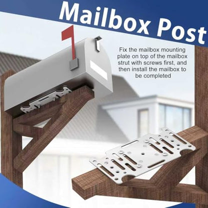 Mailbox Mounting Bracket, Heavy-Duty Plate for Post Mount Mailboxes, White - size: White