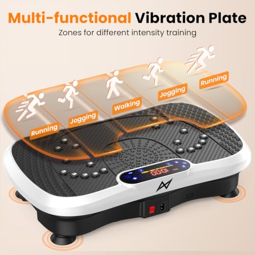 AXV Vibration Plate Exercise Machine Fitness Platform Body Vibrating Board - color: SLIM.WHITE