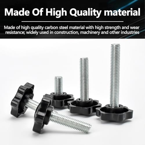 27 Pieces Star Knobs Screw Kit M8 Nylon Black Plastic Replacement Star Hand Knobs with Steel Tightening Screws Standard Metric Handle Thread Stud Bolt Hardware M8x12/16/20/25/30/35/40/50 mm - size: M8