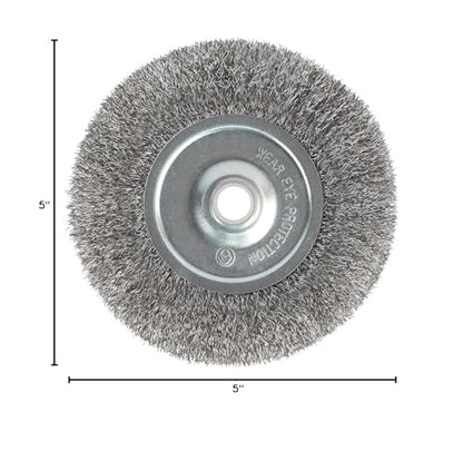 5" Brass Wire Wheel for Bench Grinder, Fine Brush Wheel, 1/2"-5/8" Arbor - style: 5"