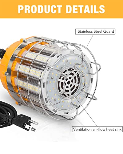 LED Temporary Work Light 60W 7200LM 5000K LED Construction Lights - size: 60W with 10FT Cord