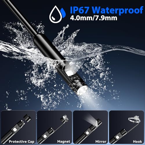 Endoscope Camera with Light, Dual-Lens 1920P HD Phone Camera - size: 9.8FT, style: Dual Lens