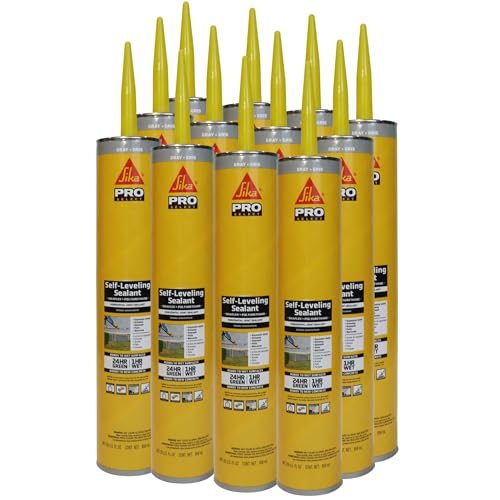 Sikaflex Self Leveling Sealant, Gray, Polyurethane with an Accelerated Curing Capacity for Sealing Horizontal Expansion Joints in Concrete, 29 fl. oz Cartridge, 12 Pack - color: Gray, size: 29 fl. oz (Pack of 12)