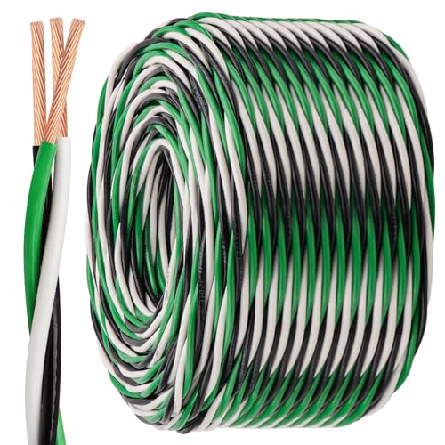 MOOKEERF THHN Wire 12 Gauge 3 Conductor (Black/White/Green) 250FT - OFC Stranded Copper 12 AWG Pre-Twisted Electrical Building Wire 600V with Nylon Jacket for Residential, Industrial, Ground, CNC - size: 12AWG 250FT