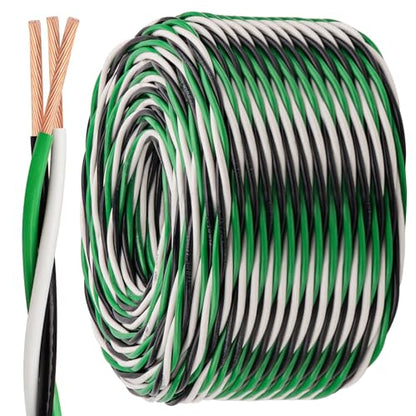 MOOKEERF THHN Wire 12 Gauge 3 Conductor (Black/White/Green) 250FT - OFC Stranded Copper 12 AWG Pre-Twisted Electrical Building Wire 600V with Nylon Jacket for Residential, Industrial, Ground, CNC - size: 12AWG 250FT