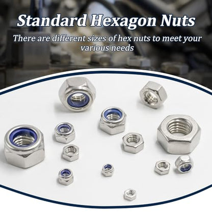 Metric Hex Nut & Lock Nut Assortment Kit (M3-M12) 360Pcs - size: Metric Hex Nuts and Locknuts, 360 Pcs