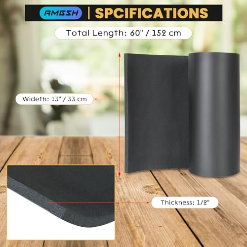 1/2" Thick × 13" Wide × 60" Long Closed-Cell Foam Neoprene Padding - size: 1/2" Thick X 13" Wide X 60" Long