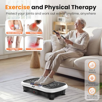 AXV Vibration Plate Exercise Machine Fitness Platform Body Vibrating Board - color: SLIM.WHITE