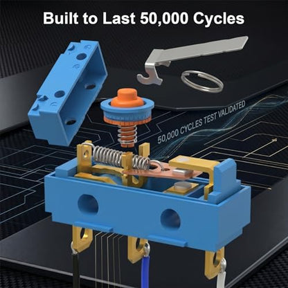 IP67 Waterproof Micro Switch, UL Recognized Component 3Pin Pre-Wired - size: WS1-Hinge Lever