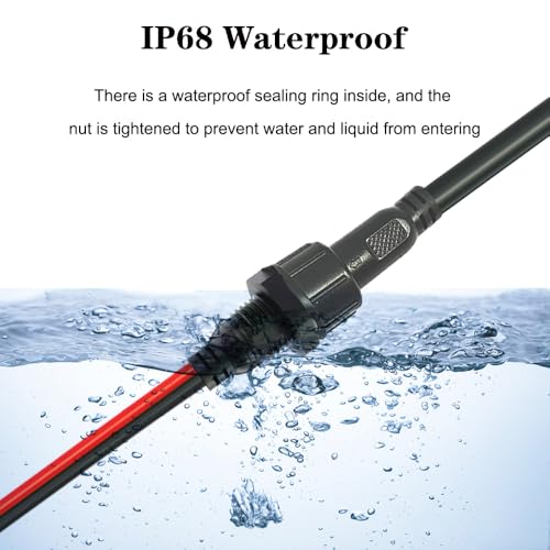 16AWG M16 2Pin Waterproof Connector,2 Wire Male Female Plug - size: 16AWG Waterproof Connector 2Pin
