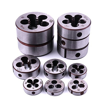 ATOPLEE 11pcs Metric Left Hand Thread Die Set M3-M20 - size: M3-M20