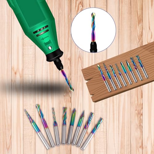 8 PCS CNC Router Bits Set 1/4 Inch Shank for Woodworking