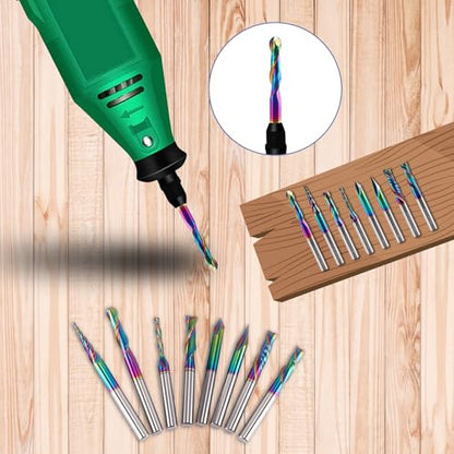 8 PCS CNC Router Bits Set 1/4 Inch Shank for Woodworking