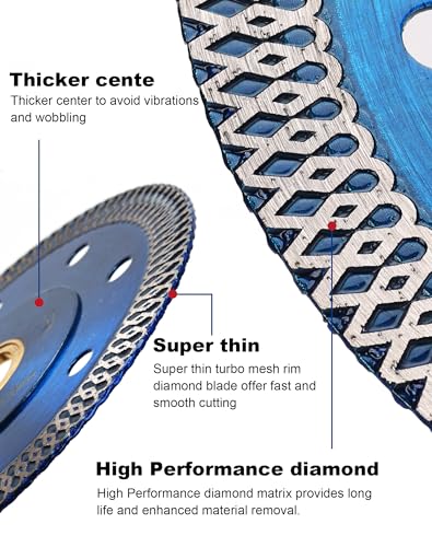 3 PCS 4.5 inch Super Thin Diamond Cuttiing Tile Blade Porcelain Balde for Cutting Granite Marble Tile Ceramic (4.5"-3pcs) - size: 4.5"-3pcs