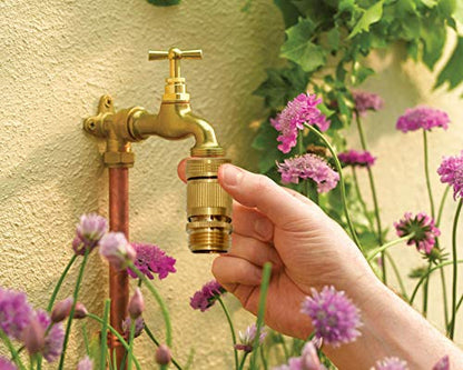 HQMPC Garden Hose Quick Connect Solid Brass Quick Connector 3/4 inch GHT (4 Sets) - size: 4 Sets