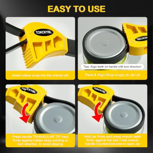 2-Piece Heavy-Duty Strap Wrench Set Upgrade, 4" to 6" Diameter - color: Yellow