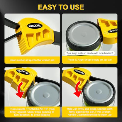 2-Piece Heavy-Duty Strap Wrench Set Upgrade, 4" to 6" Diameter - color: Yellow