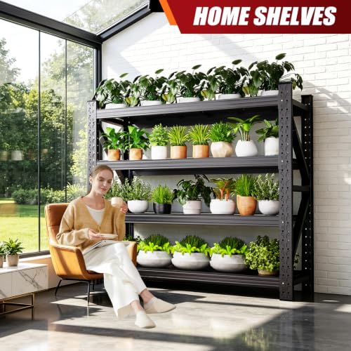 59" W Storage Shelves, 3T Adjustable Garage Shelving Unit, Rust Proof Large Metal Storage Rack, 20" Dx59 Wx54.3 H Industrial Shelving for Warehouse, Basement, Supermarket - size: 20"Dx59"Wx54.3"H