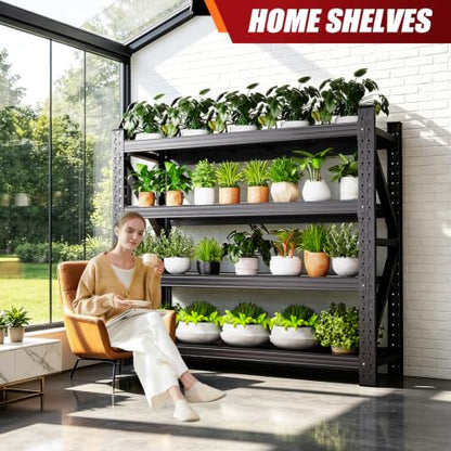 59" W Storage Shelves, 3T Adjustable Garage Shelving Unit, Rust Proof Large Metal Storage Rack, 20" Dx59 Wx54.3 H Industrial Shelving for Warehouse, Basement, Supermarket - size: 20"Dx59"Wx54.3"H