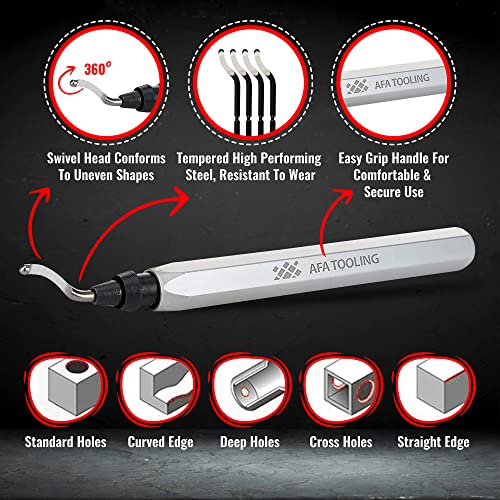 AFA Tooling BK3010 Deburring Tool, Silver CNC Anodized Aluminum Handle - style: 11 BK3010 Blades