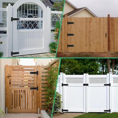 6“ Gate Hinges,280 Lbs Capacity,6 Pack Matte Black Heavy Duty Hinge - size: 6“-6 pcs-U-Matte Black