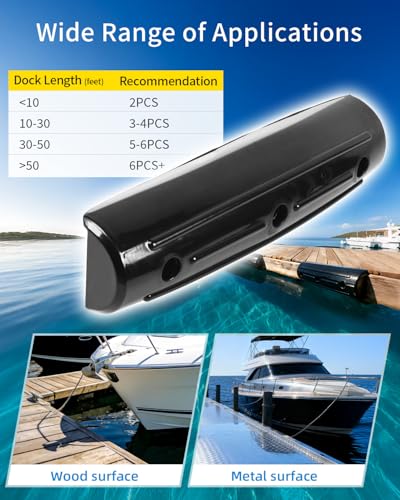 OCEANBROAD Dock Fender Bumpers, 17" Horztial Dock Bumpers for Edge Side - color: Black, style: 4 Pack