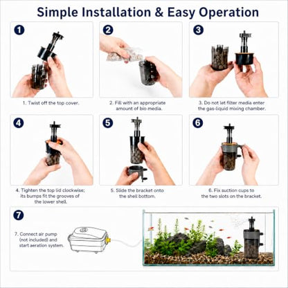 Air-Driven Aquarium Filter with Ceramic Balls, Small - size: Small