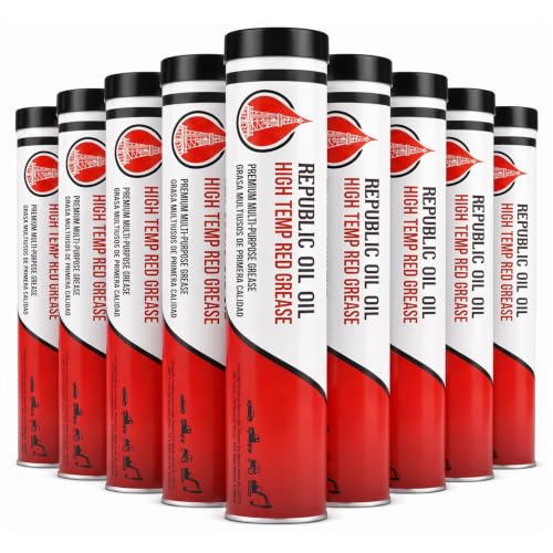 Republic Oil Premium Red #1 Lithium Complex Multi-Purpose Grease Tubes 10x14oz – High Temp Wheel Bearing Grease NLGI GC-LB for Chassis, Automotive, Agriculture, Construction, 30F to 300F Made in USA - size: 10 x 14 oz Tubes