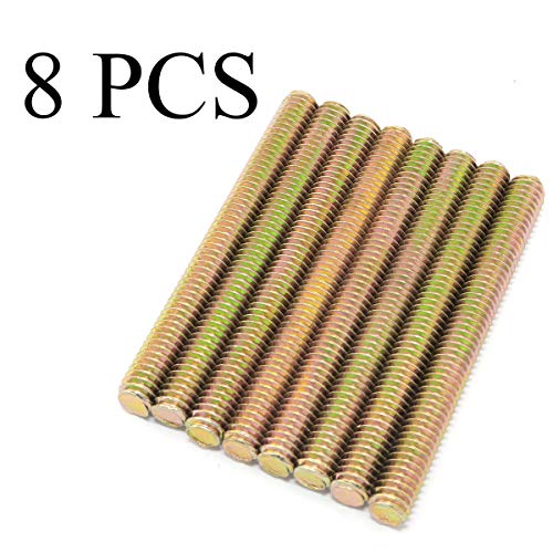 8pcs Color Zinc Full Thread Screw 5/16x3 Stainless Steel Full Thread Rod for Furniture Mounting Assembly Fastening