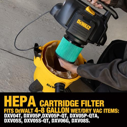 DEWALT Shop Vac HEPA Filter Replacement, 3-Pack Dust Bags & Tool Adapter - style: DXVA19-0502