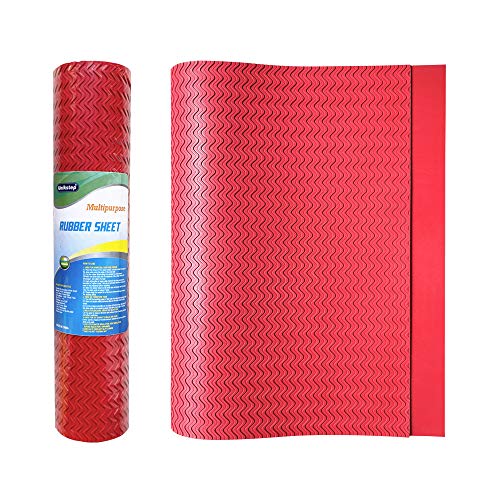 Unikstep, Rubber Sheet, 21.5"x14.5", Thick 0.08", for Shoe Sole Heel Repair, Furniture Pad, Vibration Reduce, DIY Gasket Seal Pad, Floor Anti Slip Cushion (Red Color S Pattern) - color: Red Color "S" Pattern
