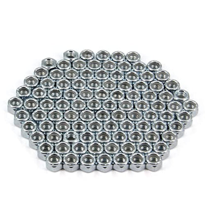 5/16"-18 Nylon Insert Hex Lock Nuts,Carbon Steel White Zinc Plated, Hex Lock Nut Silver Self-Locking Nylock Locknuts,100pcs/pack (5/16"-18-100pcs) - size: 5/16"-18-100pcs