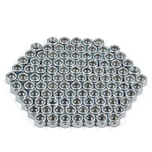 5/16"-18 Nylon Insert Hex Lock Nuts,Carbon Steel White Zinc Plated, Hex Lock Nut Silver Self-Locking Nylock Locknuts,100pcs/pack (5/16"-18-100pcs) - size: 5/16"-18-100pcs