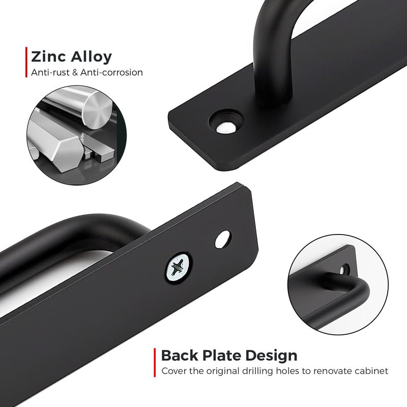Ravinte Barn Door Handles 2 Pack Sliding Door Pulls, 6.3 in Hole Centers - size: 6.3 in Hole Centers