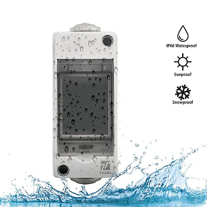 2 Way Circuit Breaker Box, IP65 Waterproof, for Indoor and Outdoor - style: 2 WAY-2.1*4.7*3.5Inch