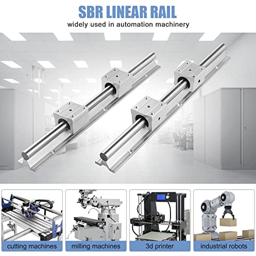 Linear Rail SBR16 Kit, 2Pcs SBR16-1800mm Fully Supported Linear Guide and 4Pcs SBR16UU Bearing Block for 491333KJLJ 0 - size: 1800mm, style: SBR16