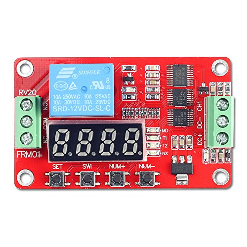UCTRONICS DC 12V Programmable Multifunction Time Delay Relay Module, On Delay and Off Delay 0.1s to 270h Timer with Segment LEDs Display for Smart Home, Automatic Control - size: 5V/12V/24V, No Case