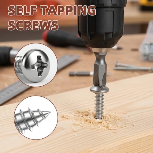 Mellewell #8 x 2 Pan Head Self Tapping Screw, Pan Head Sheet Metal Screws Wood Screws, Stainless Steel 304 (18-8), 50 Pack - color: Silver, size: #8 x 2"