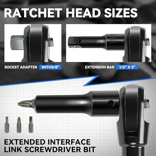 Auto Dynasty 17 Pieces 1/2" Air Ratchet Wrench Kit Set Heavy-Duty Aluminum Body, 50 ft-lb Max Torque, 160 RPM Speed, Versatile Pneumatic Sockets
