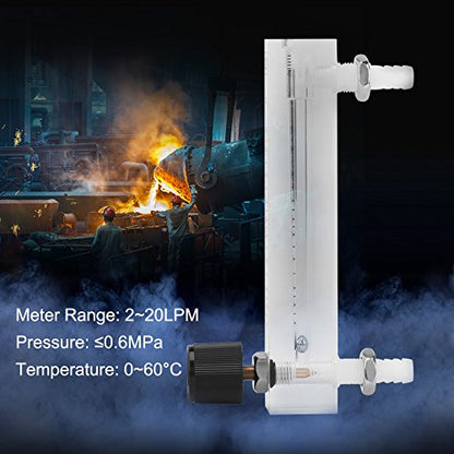 Flowmeter 2-20LPM Acrylic Air Gas Flowmeter with Control Valve for Measuring Controlling Gas
