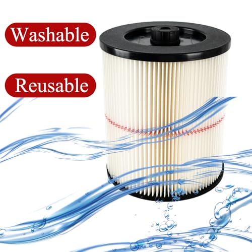 2 Packs of 17816 Filter Compatible with Craftsman Shop Vac Wet/Dry 5/6/8/12/16/32 Gallon and Larger Vacuum Cleaner, 9-17816 Red Stripe Vacuum Cartridge Filters